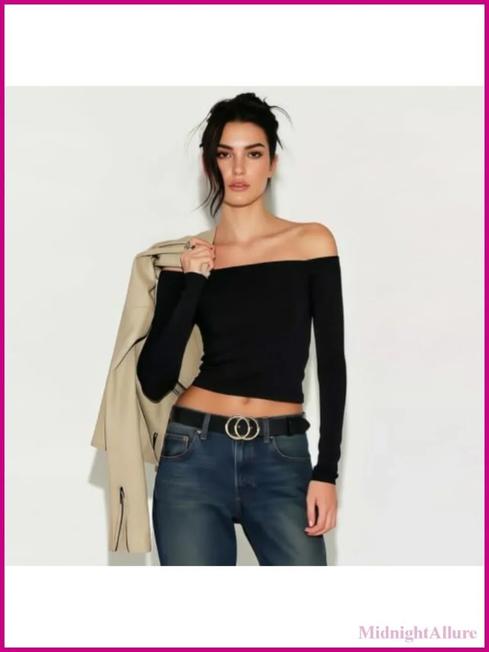 Faux Leather Belt with Gold Buckle Double O-Ring Waist Belt for Jeans Dress